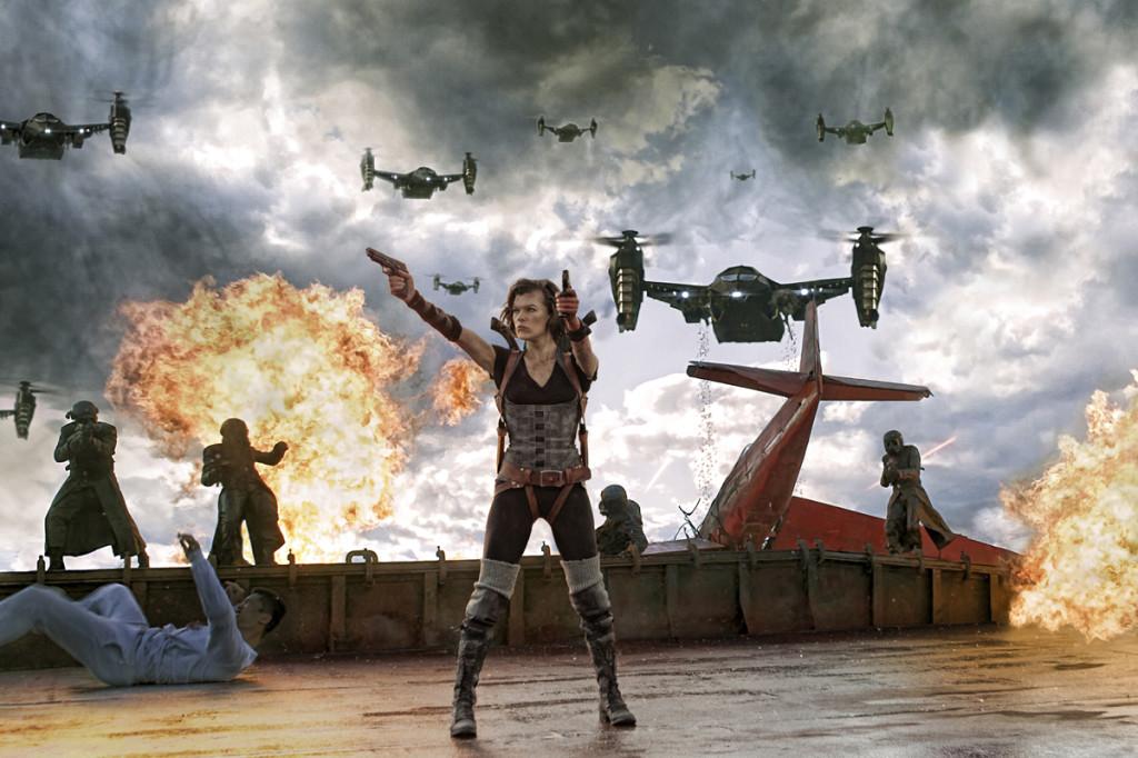 An explosive image from a sure-to-be explosive movie, Resident Evil: Retribution.