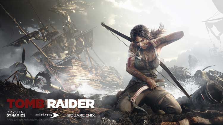 Lara Croft fixes her wounds, just like "Tomb Raider" fixes the franchise's