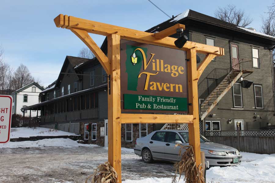 A cold January day outside the Village Tavern