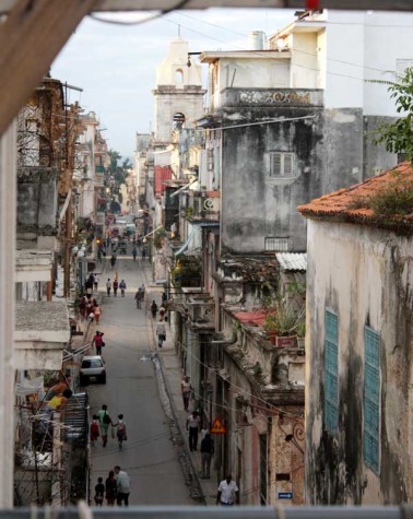 Morning street scene in Old Havana