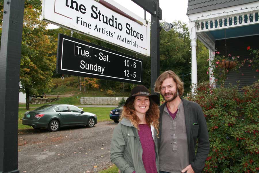 New Studio Store owner Michael Mahnke, with his wife