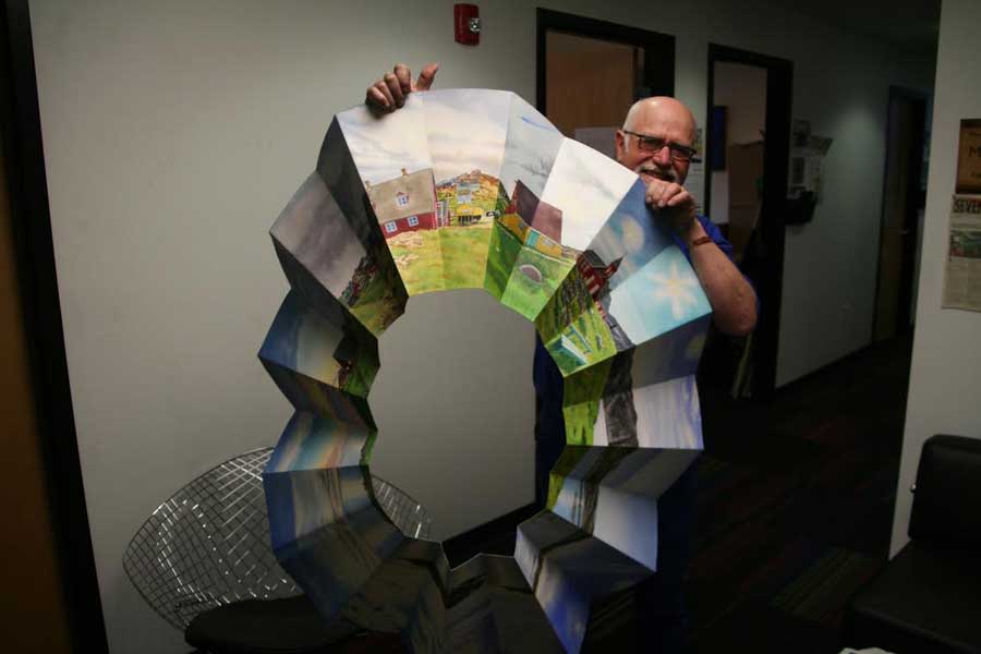 Ken Leslie with his 360 degree panorama of Greenland’s Arctic sky