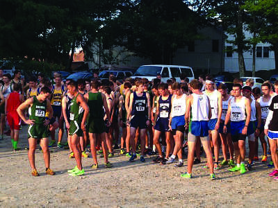 Cross country team warming up