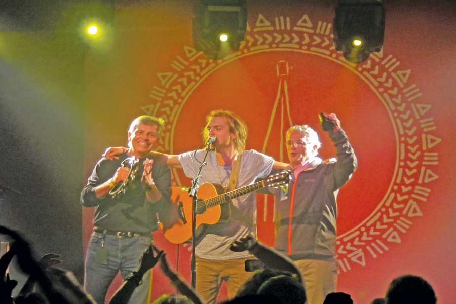 Trevor Hall, with his father and father-in-law