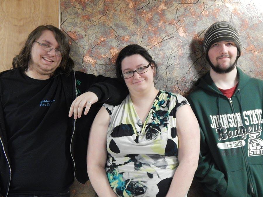 AV crew members Nathaniel Garland, Heather St. Arnault and Brady McNeil