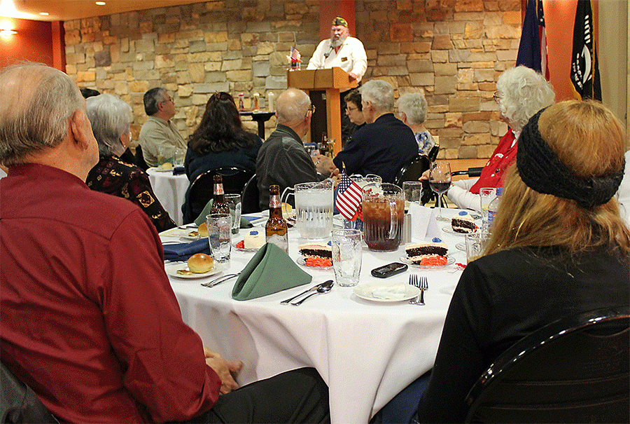 Hyde Park VFW Commander Tom Hemenway delivered brief remarks at the ceremony