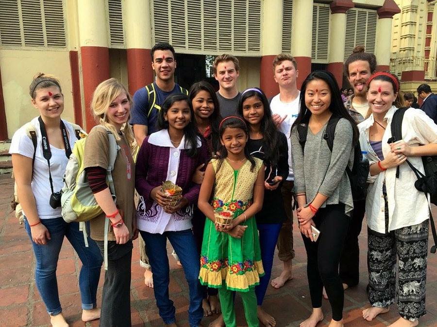 Miracle and Turco with  friends in India