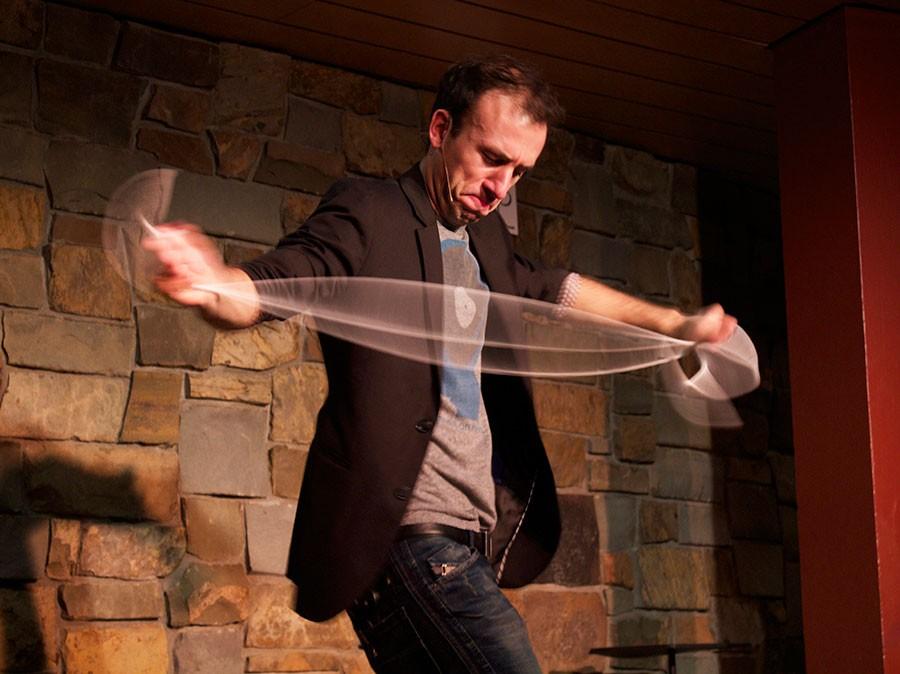 Peter Boie performs an illusion