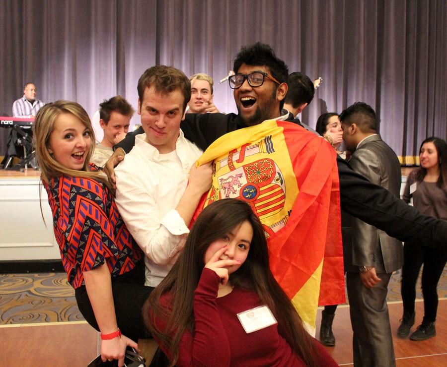 Delegates socializing during the cultural bazaar