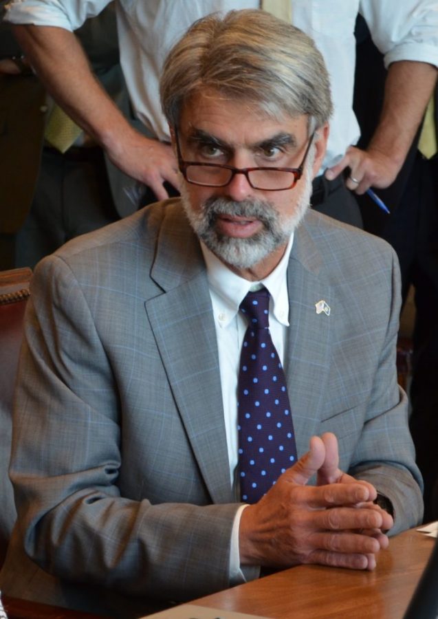 VSCS Chancellor Jeb Spaulding in 2017. Spaulding's plan to shutter 3 VSC campuses has been met with controversy and outrage.