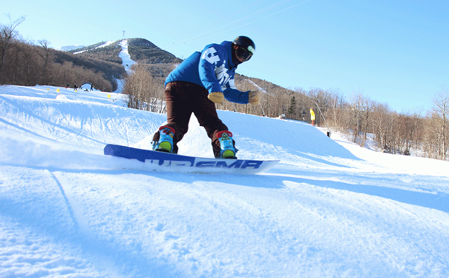 Nick Garcia slashing over a knuckle at Jay Peak