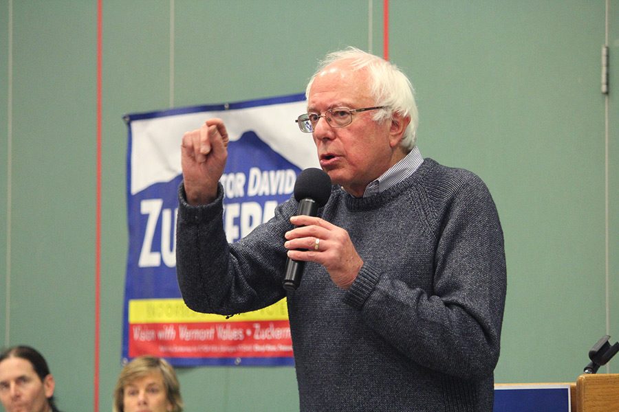Bernie Sanders speaks at “Get Out the Vote” rally