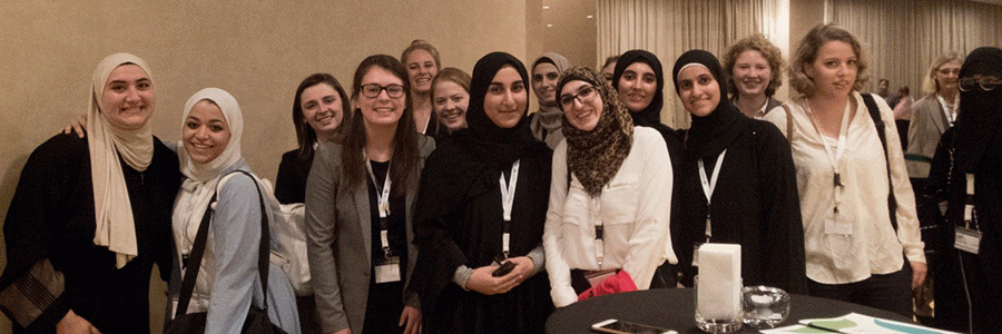 JSC students Heather Murphy, Shavonna Bent and Shayna Bennett, among other participants of the congress