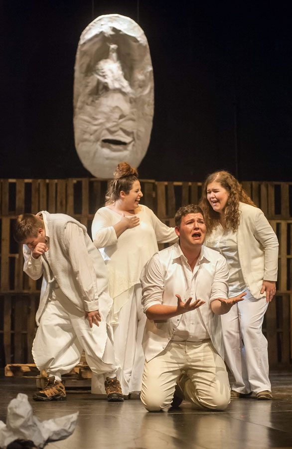 Cody Logan (front) in JSC’s production of “Much Ado About Nothing”