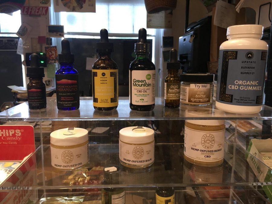 CBD display at Commodities Natural Market, Stowe, Vermont