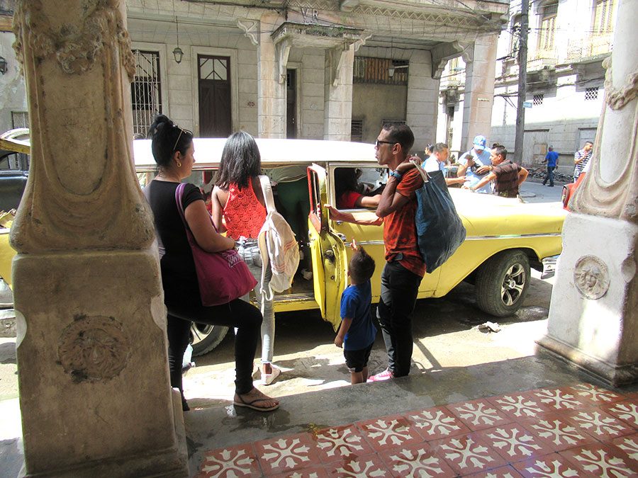 Catching a cab in Havana