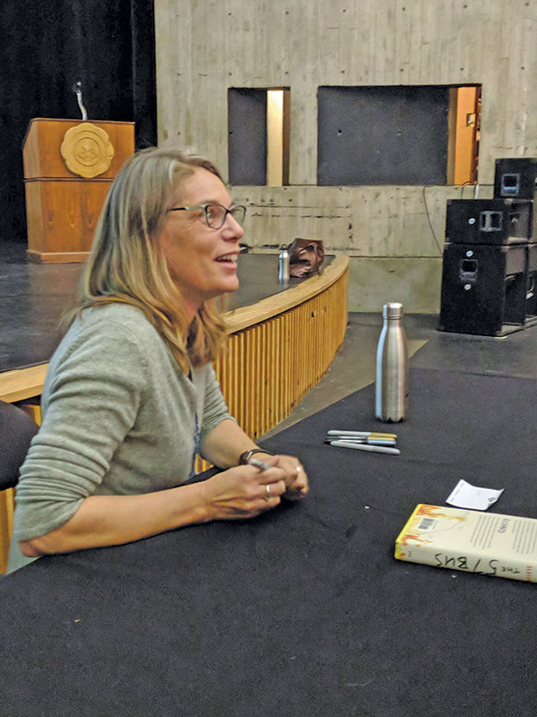 Slater signs books after presentation in Dibden