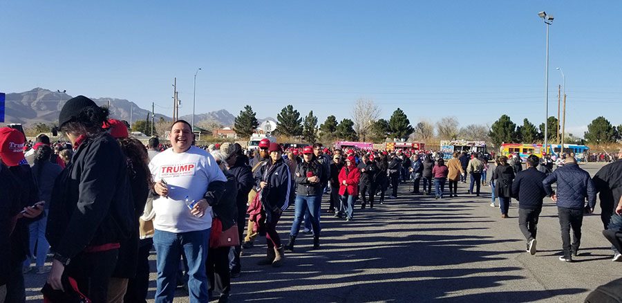 Long lines waiting to get into the El Paso County Coliseum