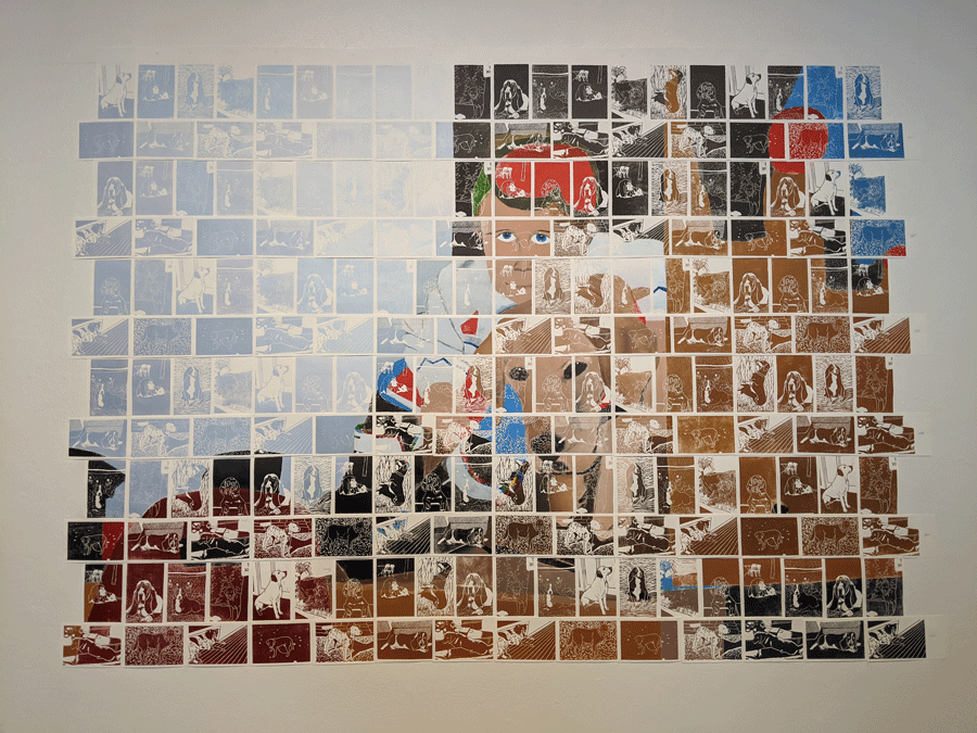 Lewis’ full collage of prints