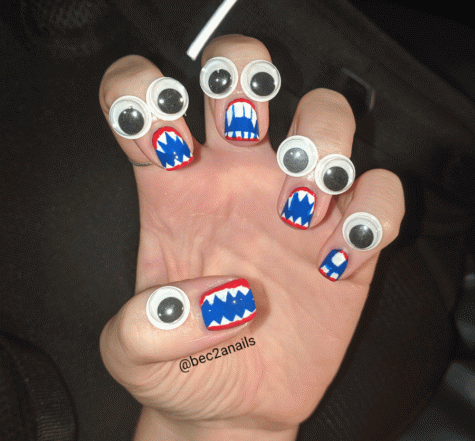 A dollar pack of googley eyes makes an excellent prop for a manicure