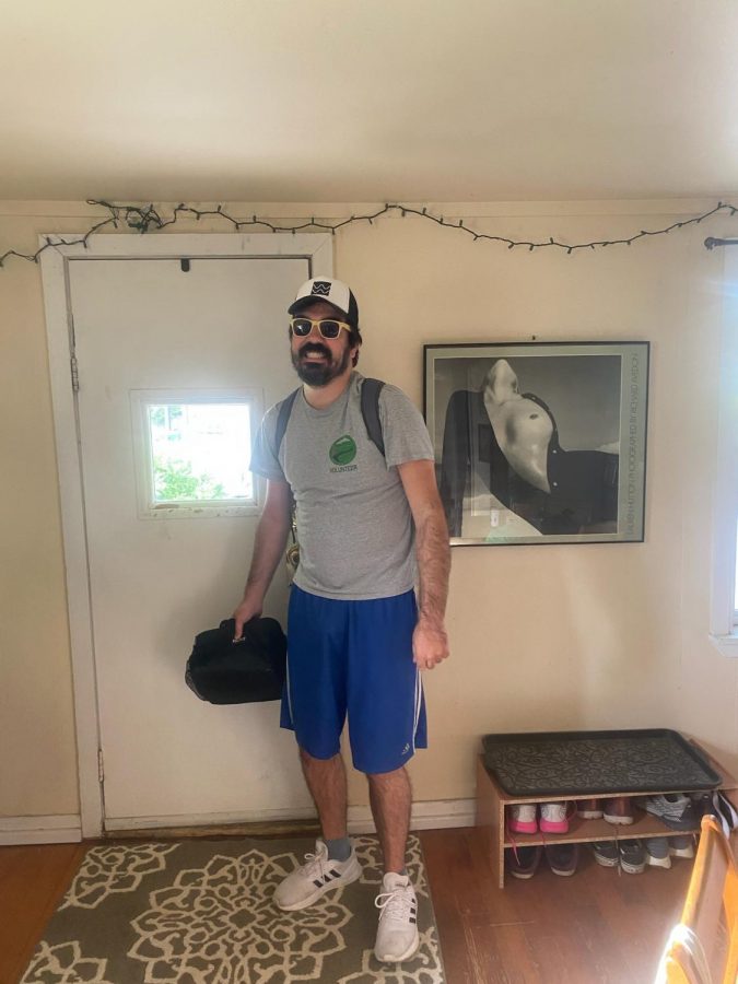 NVU journalism student Kyle Gagnon, pictured with his lunch box ready for the first day of school