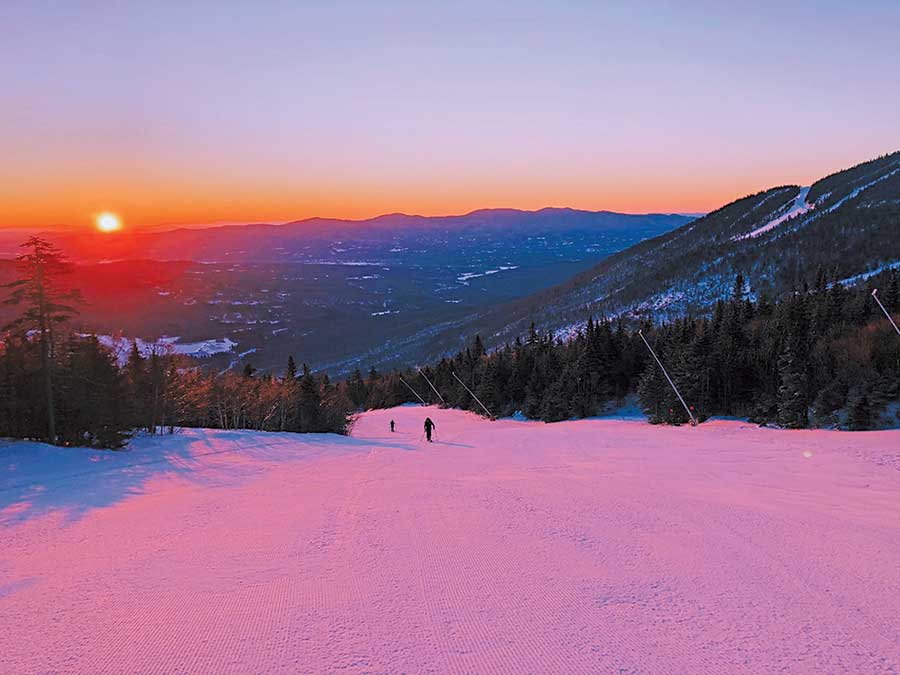 Sunrise ascent at Stowe Mountain Resort