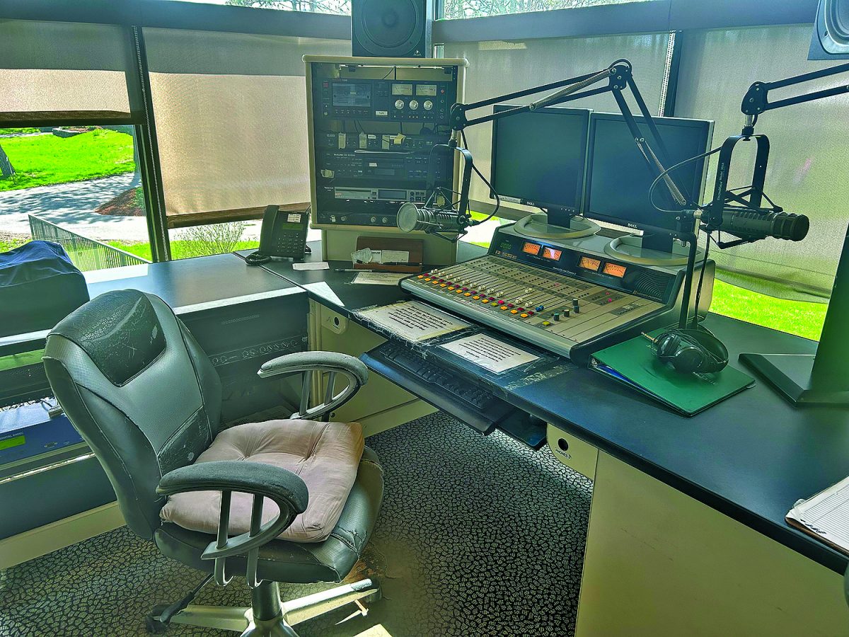 Lack of interest among students leads to an empty DJ chair, with programming being broadcast from Middlebury.